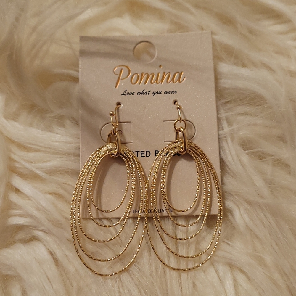 Gold Tone Multi Hoop Earrings